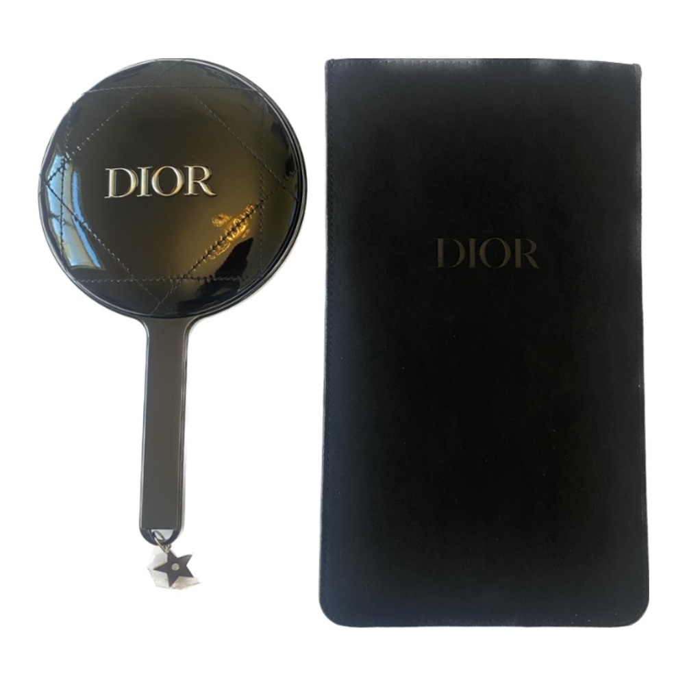 Dior Quilted Handheld Mirror with Star Charm & Pouch - Beauty Item